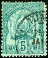 TUNISIA, FRENCH PROTECTORATE, STEMMI, COAT OF ARMS, 1888, FRANCOBOLLO USATO, Mi 11, Scott 11, YT 11 - Used Stamps