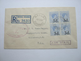 1941, Registered Letter  To USA - 1859-1963 Crown Colony