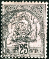 TUNISIA, FRENCH PROTECTORATE, STEMMI, COAT OF ARMS, 1888, FRANCOBOLLO USATO, Mi 13, Scott 18, YT 16 - Used Stamps