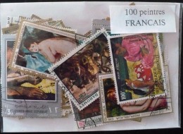 PEINTURE FFRANçAISE Lot De 100 Timbres Tous Differents. Satisfaction Assurée - Autres & Non Classés