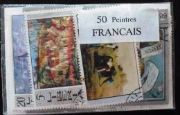 PEINTURE FFRANçAISE Lot De 50 Timbres Tous Differents. Satisfaction Assurée - Autres & Non Classés