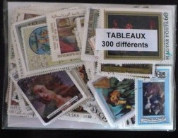 PEINTURE Lot De 300 Timbres Tous Differents. Satisfaction Assurée - Autres & Non Classés