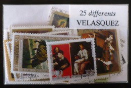 VELASQUEZ Lot De 25 Timbres Tous Differents. Satisfaction Assurée - Other & Unclassified