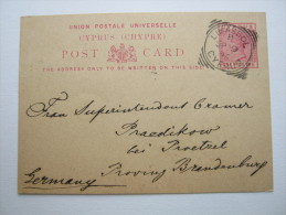 1895, Postal Stationary To Germany, Long Message On Back - Chypre (...-1960)