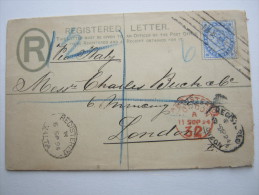 1894, Postal Stationary  As Registered Letter To London - Malte (...-1964)
