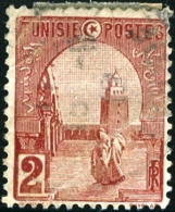 TUNISIA, FRENCH PROTECTORATE, MOSCHEA DI KAIROUAN, 1906, FRANCOBOLLO USATO, Mi 30, Scott 30, YT 30 - Oblitérés