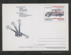 POLAND PC 1991 60 YEARS POLISH POST OFFICE TRANSPORT DEPT MINT FIAT POSTAL VAN CAR MOTOR VEHICLE - Camions