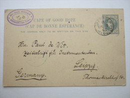 1893,  Postal Stationary To Germany , Long Message On Back - Cape Of Good Hope (1853-1904)