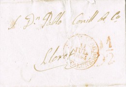 6078. Carta Entera Pre Filatelica PALAMOS (Gerona) 1844. Marca SAN FELIU De GUIXOLS - ...-1850 Vorphilatelie