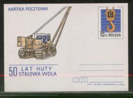 POLAND PC 1987 50 YEARS HUTA STALOWA WOLA STEEL MILL MINT MACHINERY FACTORY CRANE - Camions