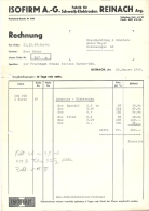 Rechnung  "Isofirm AG, Schweiss Elektroden, Reinach AG"            1946 - Suisse