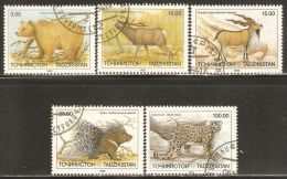 Tajikistan 1993 Mi# 22-26 Used - Wild Animals - Tadzjikistan