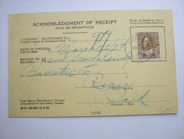 1927, Avis De Reception - Storia Postale