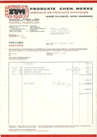 Rechnung  "ZUVI Villiger Chemische Produkte, Muri AG"            1943 - Suisse