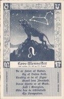 Denmark PPC Astronomiev Løve Lion Löwe Star Sign Løve-Mennesker Unused Card (2 Scans) - Astronomia