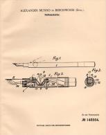 Original Patentschrift - A. Munro In Beechwood , 1902 , Fountain Pen , Füllfederhalter , Federhalter , Faber , Pelikan ! - Stylos