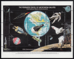 Micronesia MNH Scott #81 Sheet Of 9 25c International Space Achievements - 20th Ann Of Moon Landing - Micronesia