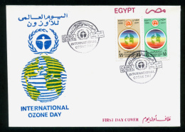EGYPT / 1995 / INTL. OZONE DAY / OZONE BANDS / GLOBE / FDC - Lettres & Documents