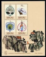 1987 Macau/Macao Stamps S/s-Fans Painting Peacock Lady Costume Flower Bridge Fan - Pavoni