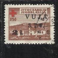 TRIESTE B 1948 SOPRASTAMPATO DI JUGOSLAVIA YUGOSLAVIA OVERPRINTED CROCE ROSSA RED CROSS 2 LIRA SU 0.50 D USATO USED - Used