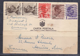 CARTE POSTALE A DESTINATION DE LA FRANCE CACHET DU 14.12.1937 - Briefe U. Dokumente