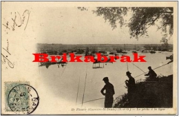 *CARTE POSTALE CARRIERES SUR SEINE / ILE FLEURIE LA PÊCHE A LA LIGNE - Carrières St Denis Seine Et Oise Yvelines - Carrières-sur-Seine