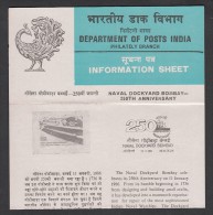 INDIA 1986 Naval Dockyard, Bombay. .Navy, Military Militaria, Ship, Folder. Brochure. - Covers & Documents