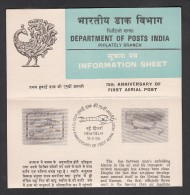 INDIA 1986 75th Anniversary Aerial (airmail), Post Flight, Folder - Briefe U. Dokumente