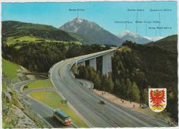 Brennerautobahn - Europabrücke: OPEL REKORD P2, RENAULT DAUPHINE, AUTOBUS/COACH - Tirol, Austria - Taxis & Droschken