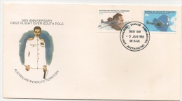 FIRST FLIGHT OVER SOUTH POLE - 50th ANNIVERSARY - AUSTRALIAN ANTARTIC TERRITORY - 1980 FDC From DAVIS - Polar Flights