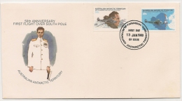 FIRST FLIGHT OVER SOUTH POLE - 50th ANNIVERSARY - AUSTRALIAN ANTARTIC TERRITORY - 1980 FDC From MAWSON - Polar Flights