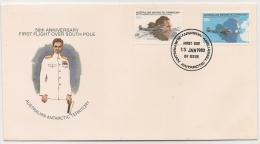 FIRST FLIGHT OVER SOUTH POLE - 50th ANNIVERSARY - AUSTRALIAN ANTARTIC TERRITORY - 1980 FDC From MAWSON - Voli Polari