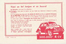 Buvard Ancien  "Automobile 4CV " - Automobile