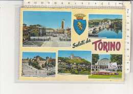 PO2524C# TORINO - STEMMI - TRAMWAY - SUPERGA - STAZIONE FERROVIARIA PORTA NUOVA  VG 1973 - Mehransichten, Panoramakarten
