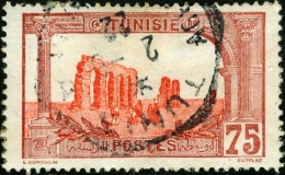 TUNISIA, FRENCH PROTECTORATE, ACQUEDOTTO DI ADRIANO, 1906, FRANCOBOLLO USATO, Mi 40, Scott 50, YT 39 - Used Stamps