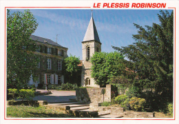 CPM Du PLESSIS ROBINSON (92) - L' Eglise ST JEAN BAPTISTE Et La MAIRIE - - Le Plessis Robinson