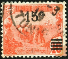 TUNISIA, FRENCH PROTECTORATE, AGRICOLTURA, 1917, FRANCOBOLLO USATO, Mi 49, Scott 63, YT 47 - Oblitérés