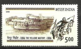 INDIA, 2006, 200 Years Of Vellore Mutiny, Architecture, Horse, War, Militaria,  ,MNH, (**) - Ungebraucht