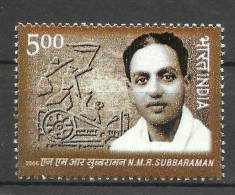 INDIA, 2006, N M R Subbaraman (Madurai Gandhi), Freedom Fighter And Social Worker,  MNH,(**) - Nuevos