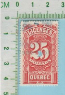 Fiscaux 1889 Quebec Canada  QA-18  (LICENSE $25.00 ) Timbre Taxe Tax Revenues Stamp CV $40.00  2 Scan - Revenues
