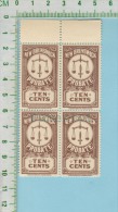 Fiscaux  1934 New Brunswick Canada NPB-14 ( Probate Block 4  10 Cents MNH  ) Timbre Taxe Revenues Stamp  2 Scan - Fiscale Zegels