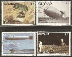 Guyana 1989 Mi# 2485-2488 Used - Airships / Zeppelin / Space - América Del Sur