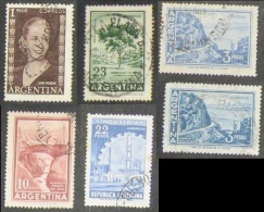 Argentina 1952 - 1965 Eva Peron Zapata Coast Puente Del Inca Tree Industry - Usados