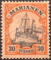 Germany Mariana Islands #22 XF Used 30pf Kaiser´s Yacht From 1901 - Isole Marianne