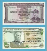 MOZAMBIQUE - 500 + 1000 ESCUDOS - ND ( 1976 ) - UNC. - Mozambico