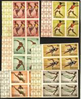 BURUNDI -  1964 IMPERF Olympic Games In Blocks Of Four. Scott 101-110. Superb MNH ** - Nuevos