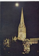 BT18476 Salisbury Cathedrals Floodlit Spire    2 Scans - Salisbury