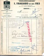 87 - LIMOGES - FACTURE L. THARAUD ET FILS- SIMCA- " EXCELSIOR GARAGE " 49-51 AV. GEORGES DUMAS-1951 - Transport