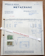 Articles En Métaux, METAFRANC, Avenue Des Azalées, Bruxelles 1957 - 1950 - ...