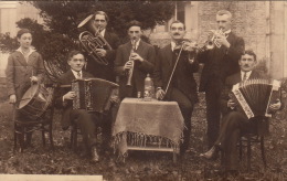 Carte Photo Fanfare De Blegny Souvenir De Reconnaissance Du Cercle De L'alliance Photographe Braham Herve - Blégny